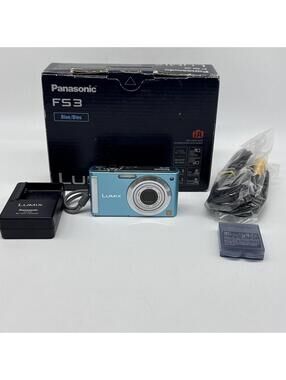 Panasonic LUMIX DMC-FS3 8MP Digital Camera Blue Tested W/ Battery & Charger Blue